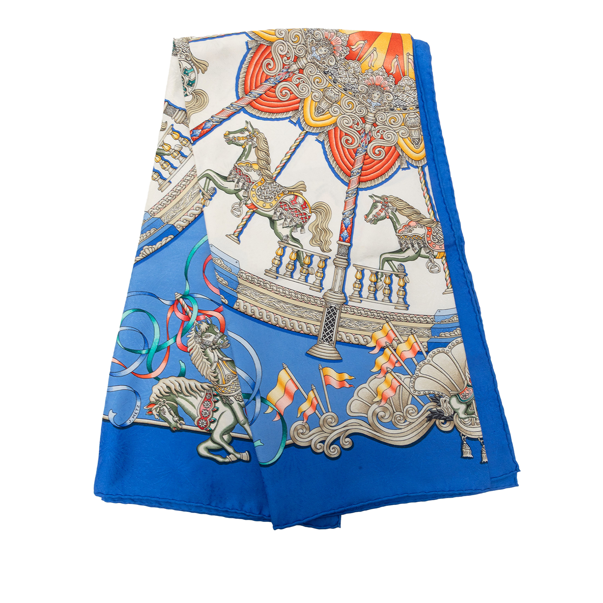 Pre-Loved Hermes Luna Park Silk Scarf 90